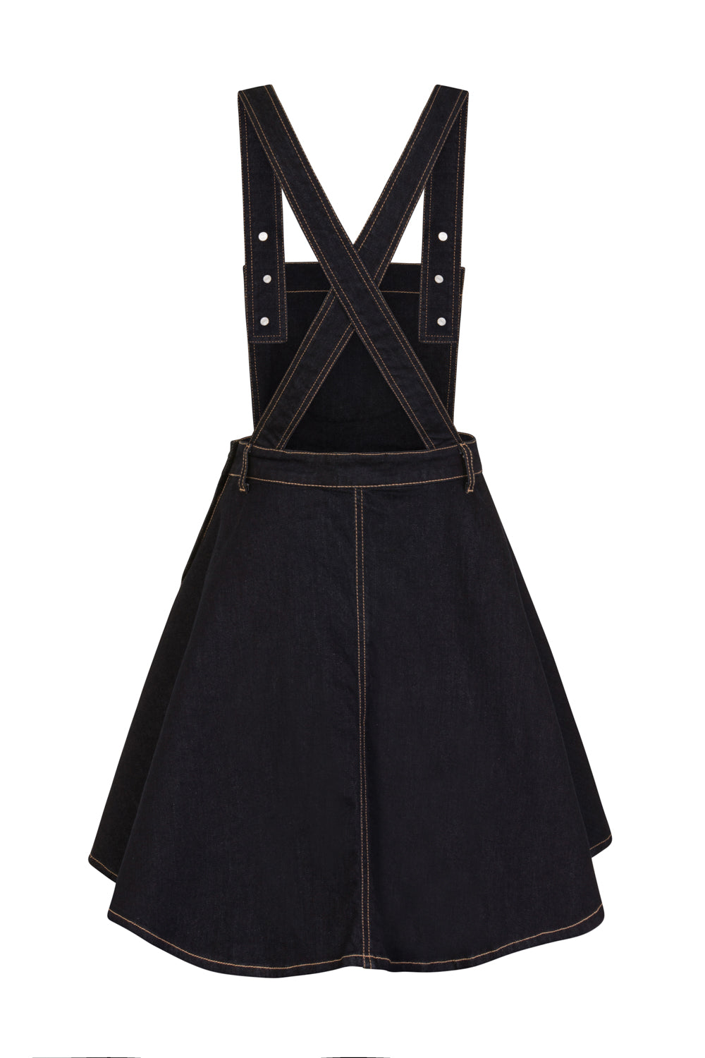 Black denim pinafore best sale