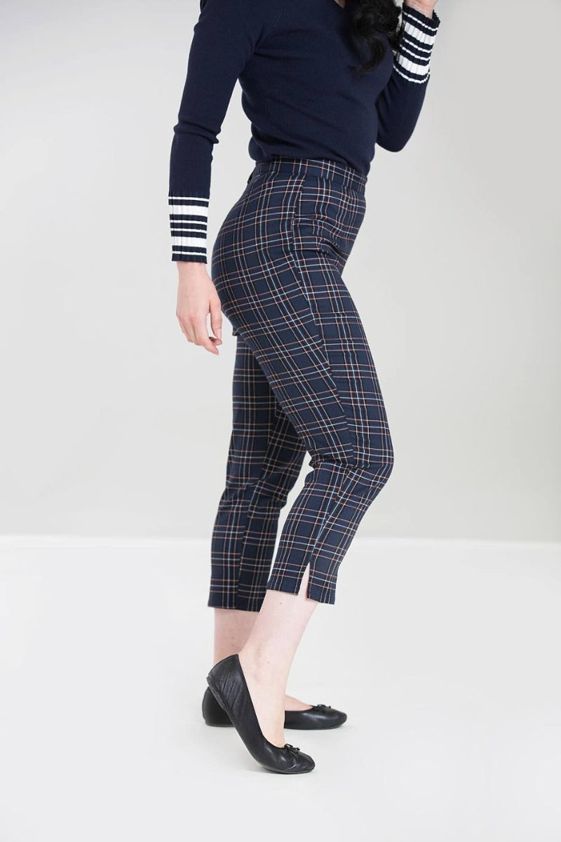 NEXT Black Beige Patterned High Elasticated Waist Cigarette Trousers 12 |  eBay
