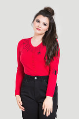 Spider Cardigan Red