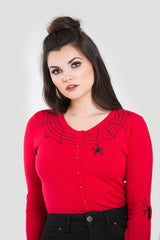 Spider Cardigan Red