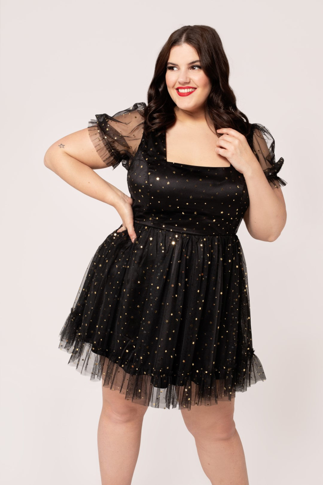 Plus size black mini dress hotsell