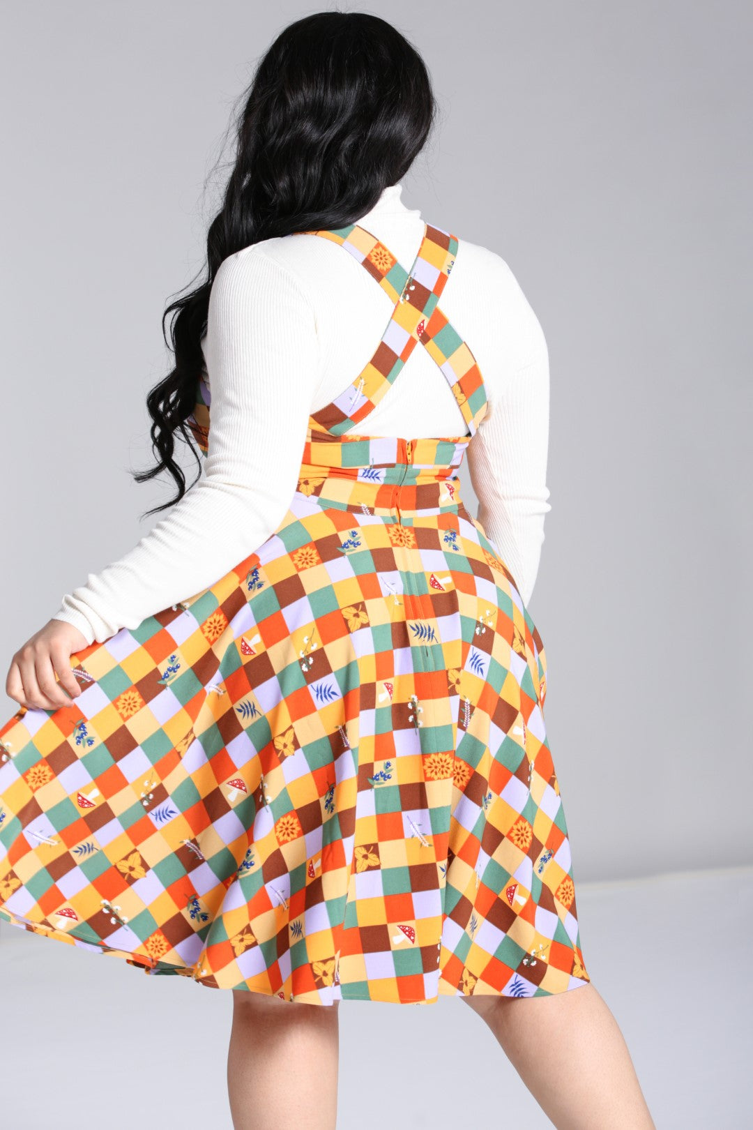 Gingham pinafore outlet skirt