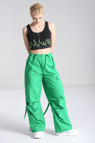 Neon green hot sale baggy pants