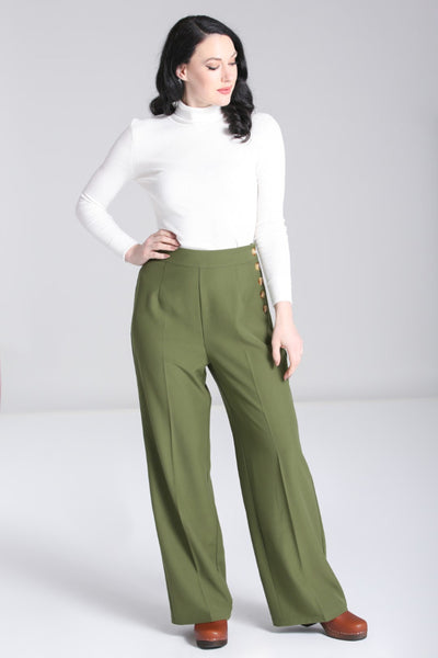 Theory Nylon Tuck Pants (Trousers) Forest green XX0 | PLAYFUL