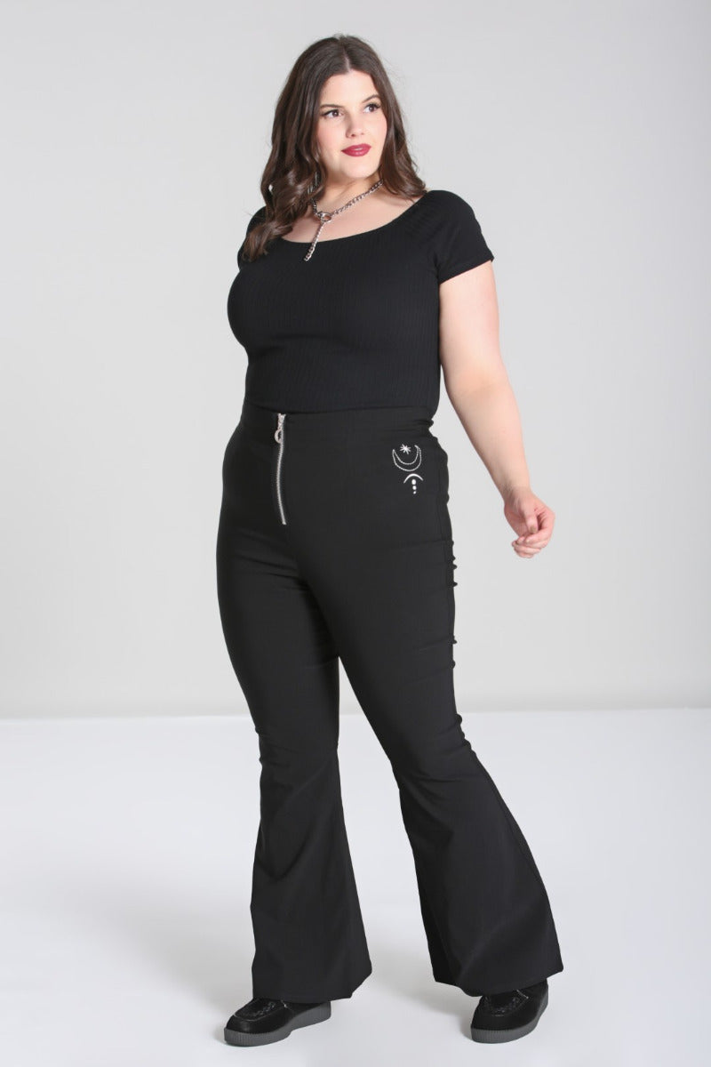 High waisted flare on sale pants plus size