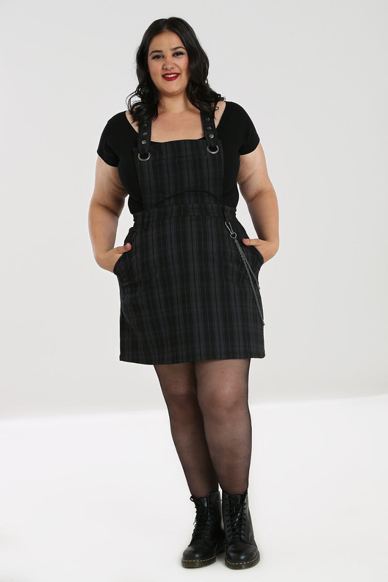 Plus size black outlet pinafore