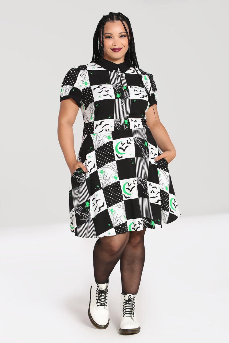 Plus size black and white store checkered dress