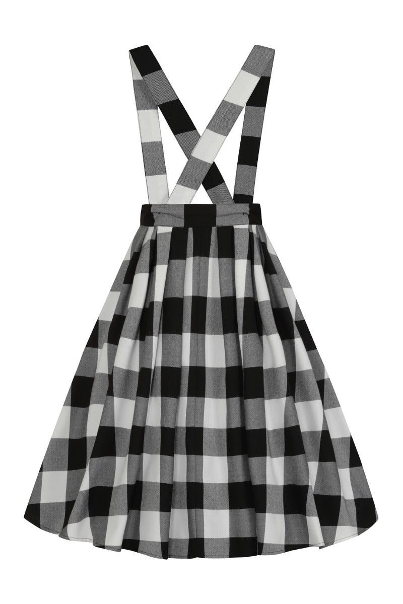 Black and white checkered pinafore hotsell