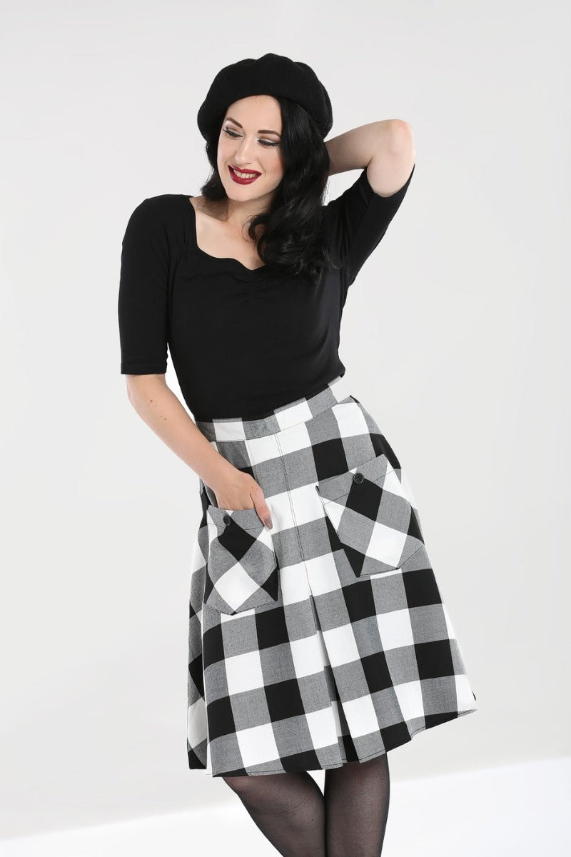 Teen Spirit Mid Skirt Black-White