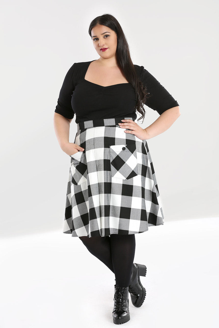 Teen Spirit Mid Skirt Black-White