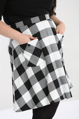 Teen Spirit Mid Skirt Black-White