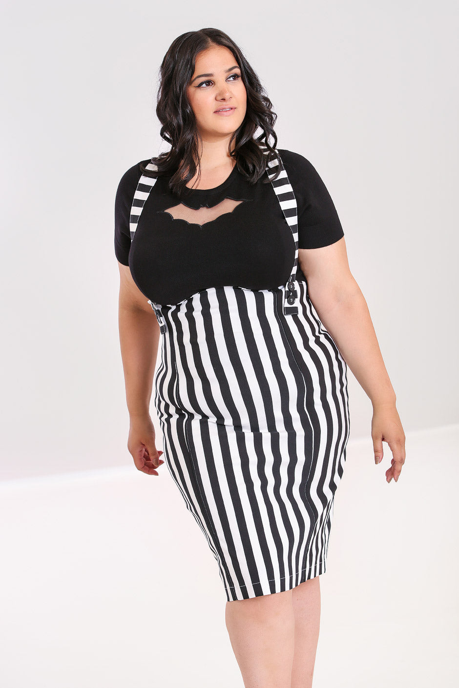 Pinafore top pencil dress