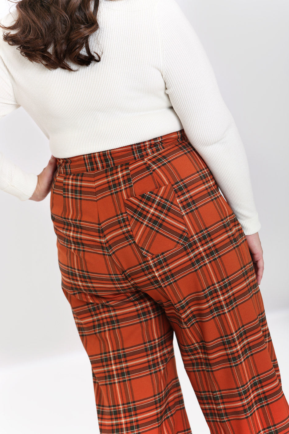 Orange hot sale tartan trousers