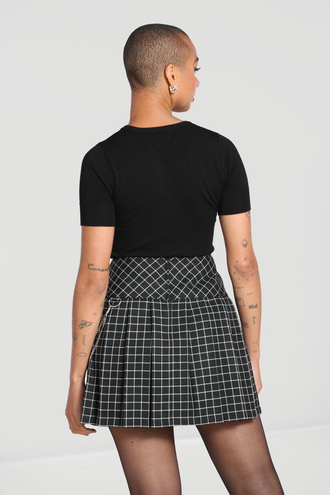 Checkered mini online skirt