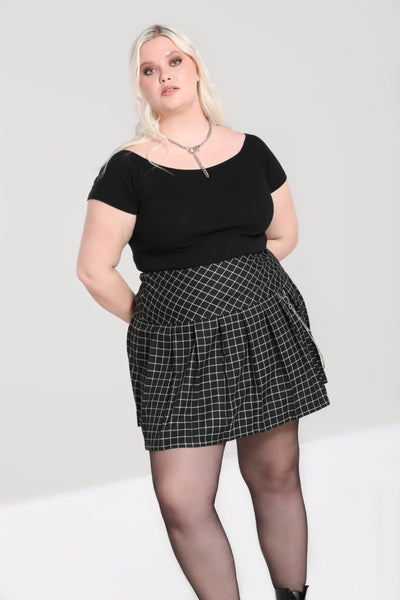 Black and white checkered skirt xxl best sale