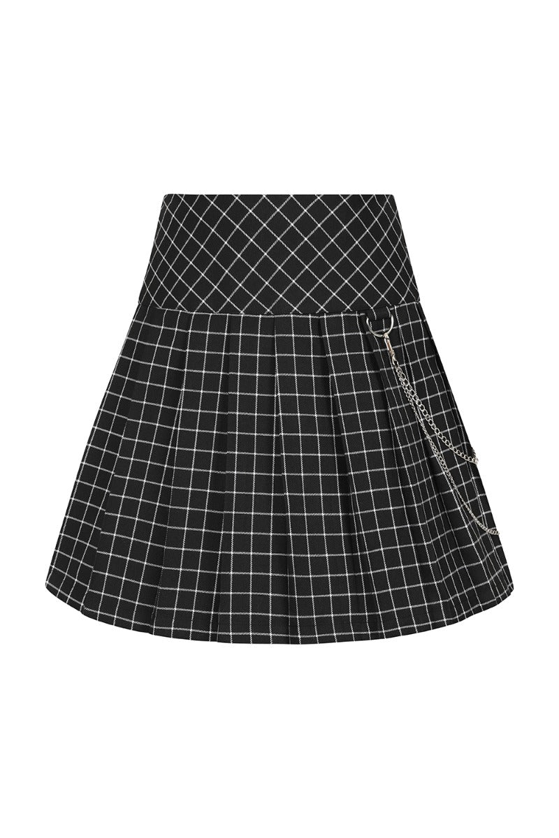 Black and white plaid skirt mini best sale