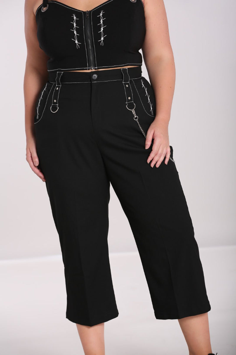 Pintucked Cropped Trousers - Light Brown – Love Curves Ph